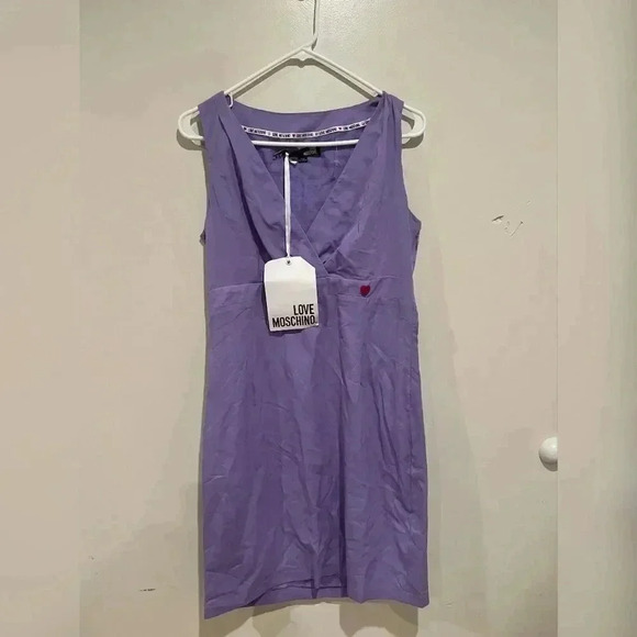 Love Moschino Pinup Purple Dress New With Tag - Picture 1 of 5